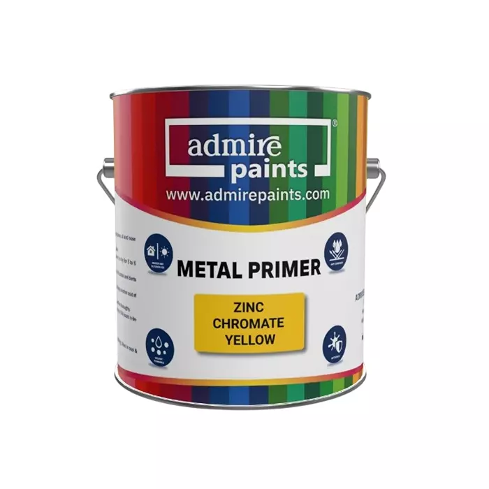 ADMIRE PAINTS Metal Primer Matt Finish Acrylic Type 1 L Zinc Chromate Yellow