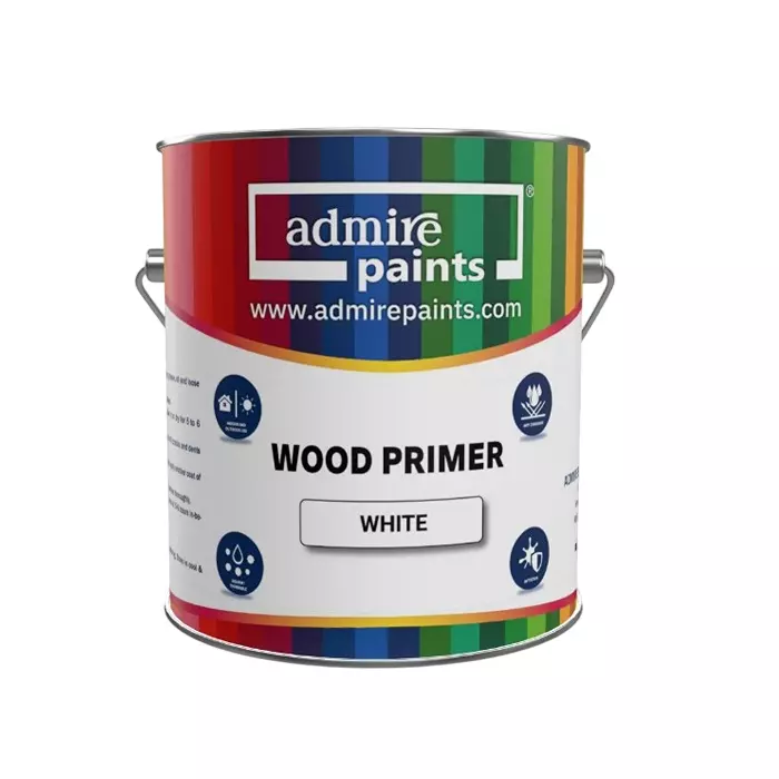 ADMIRE PAINTS Wood Primer Matt Finish Acrylic Type White & Pink
