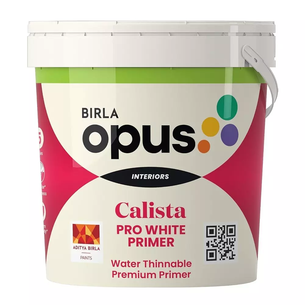 Birla Opus Calista Pro Primer 10 L, Whiteness Matt Finish, White