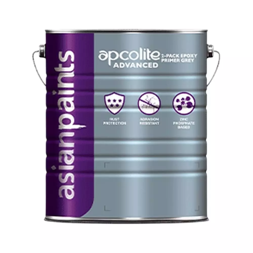 Asian Paints Apcolite Advance Epoxy 2PK Industrial Metal Primer Two-Pack System 4 L Capacity Matte Finish Light Grey Color, AP-0109-0608-4L