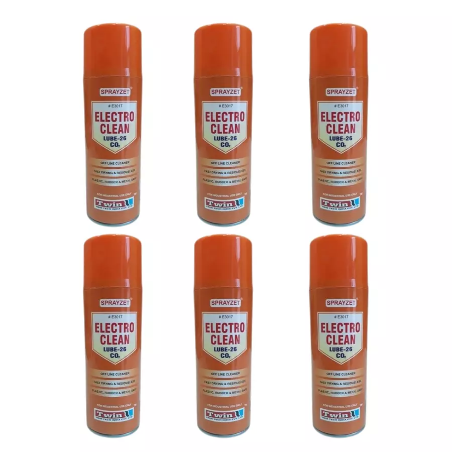 SPRAYZET Electro Clean Spray 500 ml for Industrial Use, E3017 (Pack of 6)