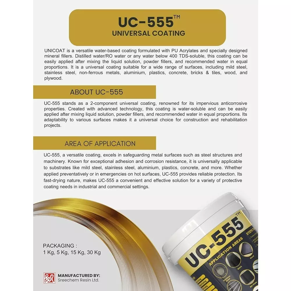 IQSolv UC-555 Rustproof Chemical with VOC Free 30 Kg Bucket Liquid Yellow for Interior & Exterior