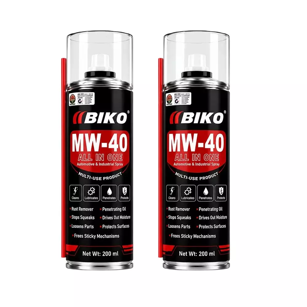 BIKO Multi-Purpose Anti-Rust Spray 200 ml Liquid Can for Metal Parts, MW-40 (Pack of 2 Pcs)