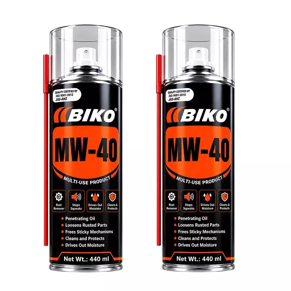 BIKO Multi-Purpose Anti-Rust Spray 440 ml Liquid Can for Metal Parts, MW-40 (Pack of 2 Pcs)