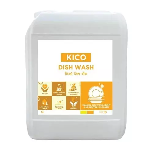 Kico Dishwash Multi Purpose Cleaner 5 L Capacity Can Liquid Form Fresh Fragrance for Kitchen, Home & Hotels Use
