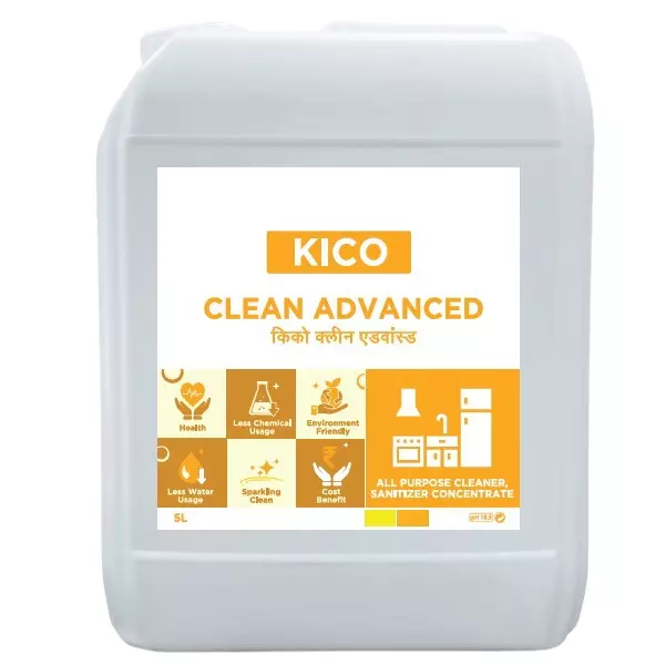 Kico Clean Advanced Qac Based Cleaner Sanitiser 5 L Capacity Can Liquid Form Fresh Fragrance for Kitchen, Home & Hotels Use
