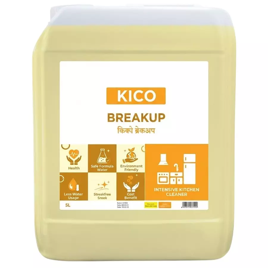 Kico Breakup Multi Purpose Degreaser Cleaner 5 L Capacity Can Liquid Form Fresh Fragrance for Kitchen, Home & Hotels Use