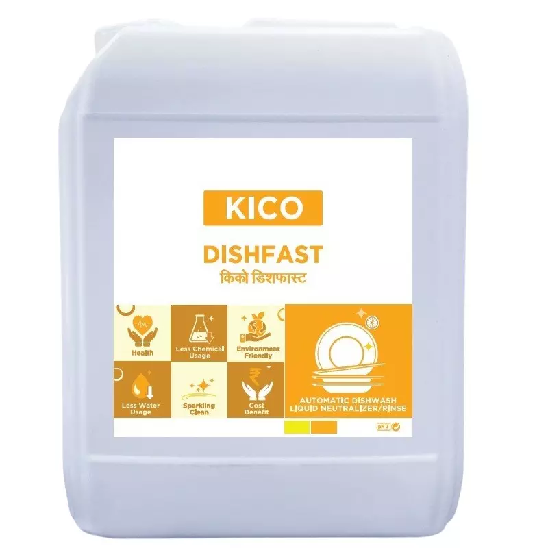 Kico Dishfast Dish Wash Neutraliser 30 L Capacity Can Liquid Form Fresh Fragrance for Kitchen, Home & Hotels Use