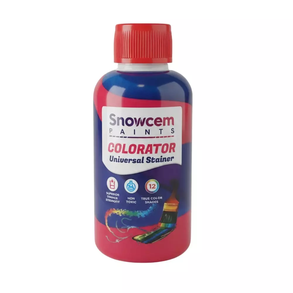 Snowcem Universal Colorator Stainer Fast Red 100 ml Liquid Bottle Smooth Finish for Interior & Exterior