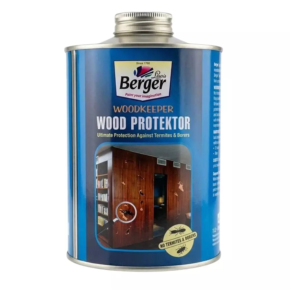 Berger 1 L Woodkeeper Wood Protektor Tin Can Liquid Form for Preserving Wooden Crafts and Objects