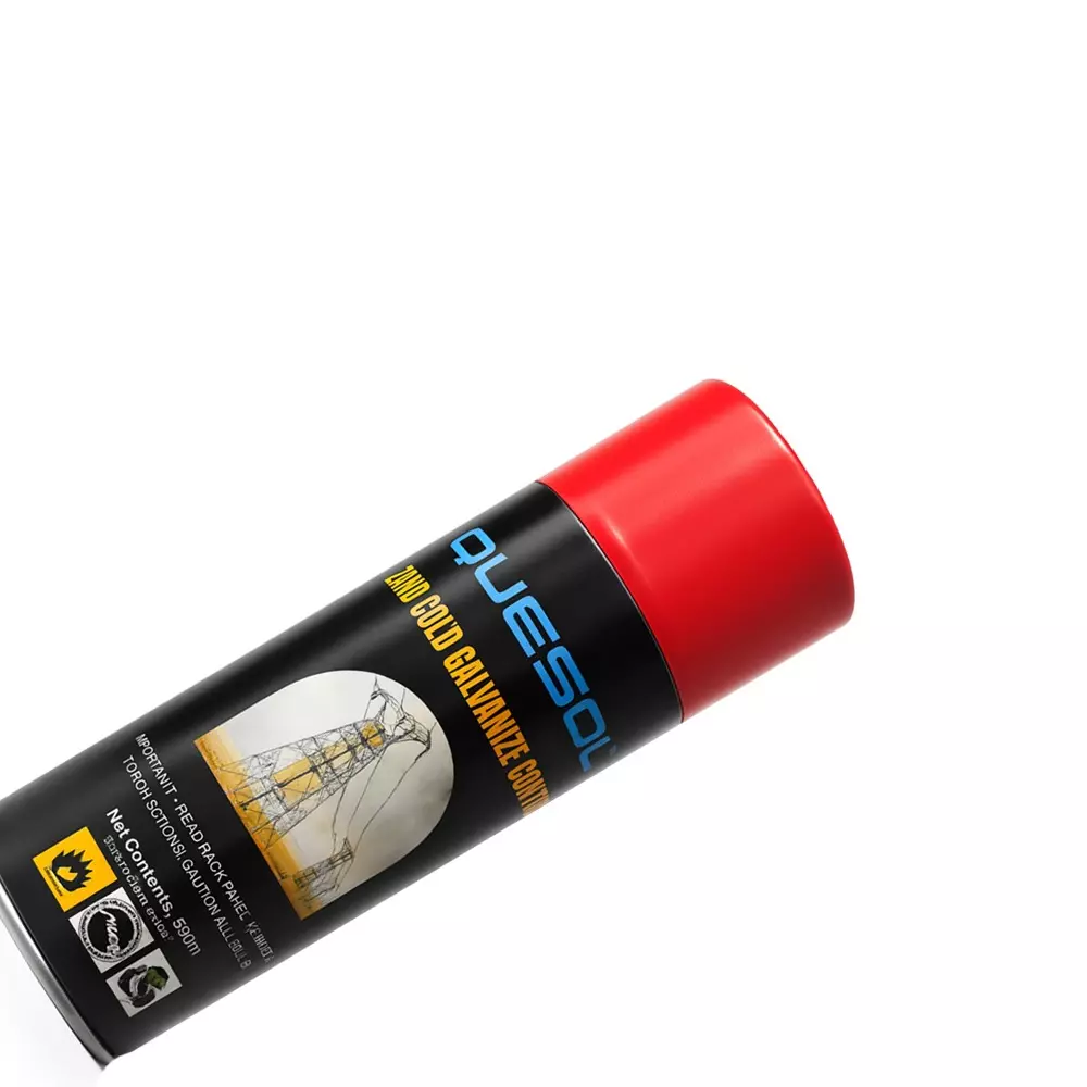 Quesol Zinc Cold Galvinized Spray 500 ml Capacity Can Aerosol for Industrial Use