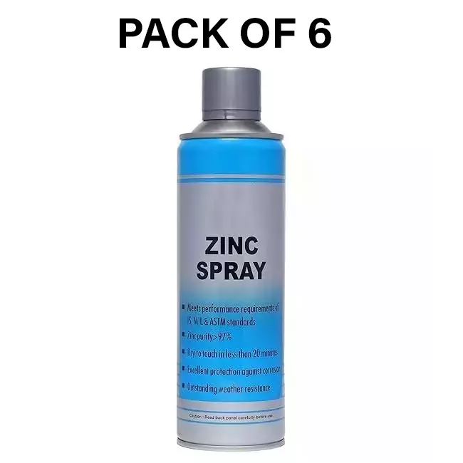 GENERIC Zinc Spray 500 ml Bright Finish (Pack of 6 Pcs)