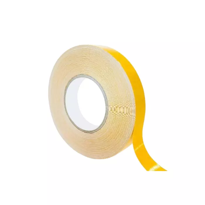 RS PRO F30 Yellow Double Sided Polyester Tape 0.245 mm Thick PVC Backing 19 mm x 50m