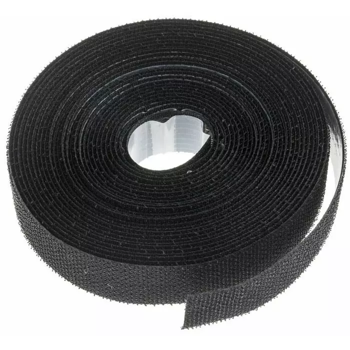 RS PRO Black Hook Tape 20 mm x 5 m, 30420062