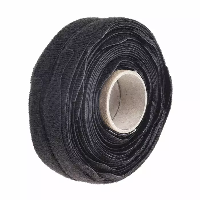 RS PROSelf Engaging Black Hook Loop Tape 20 mm x 200 mm