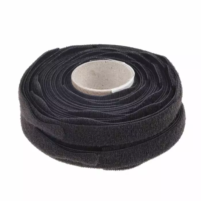 RS PROSelf Engaging Black Hook Loop Tape 20 mm x 200 mm