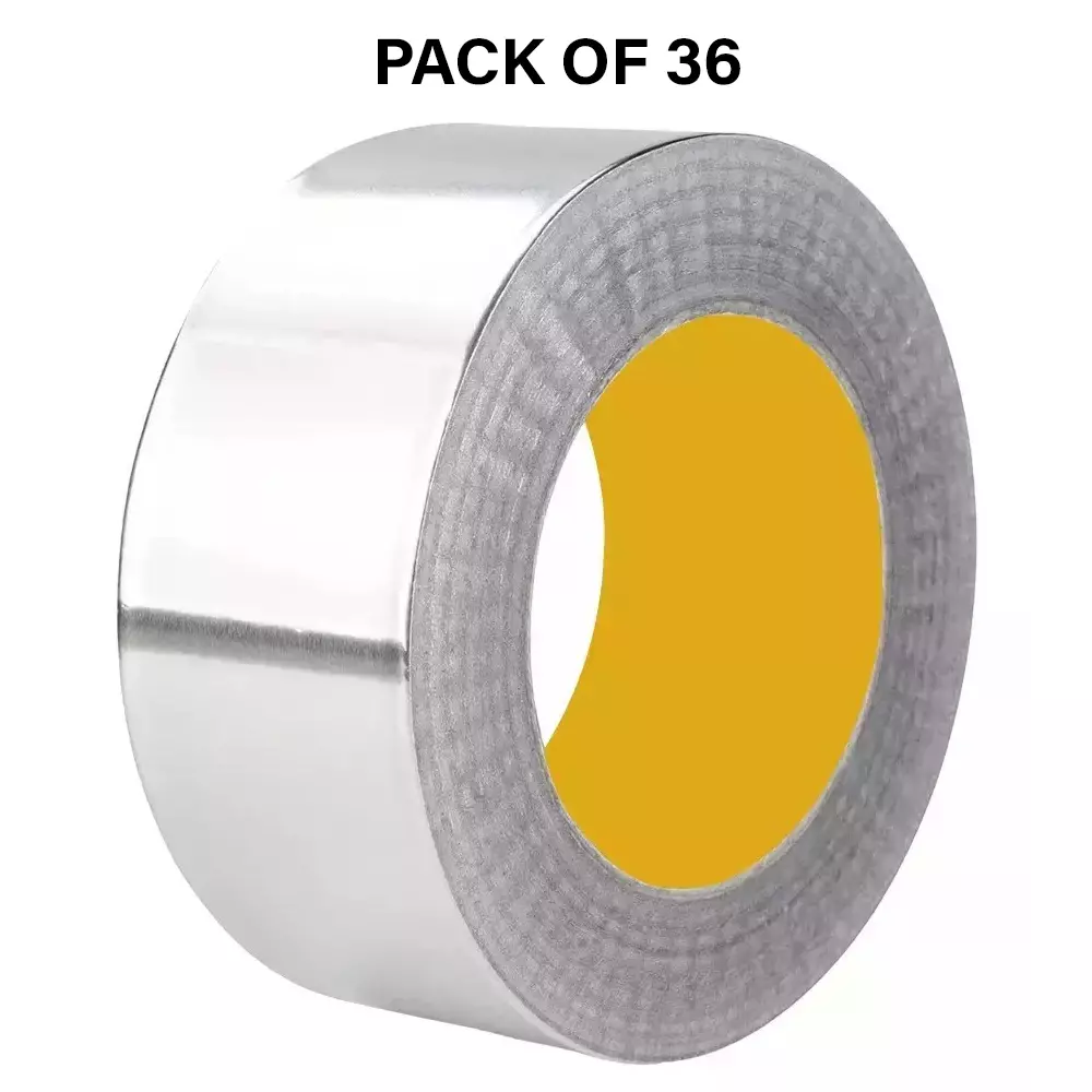 GENERIC Aluminium Foil Tape 2 inch x 20 m Silver (Pack of 36 Pcs)