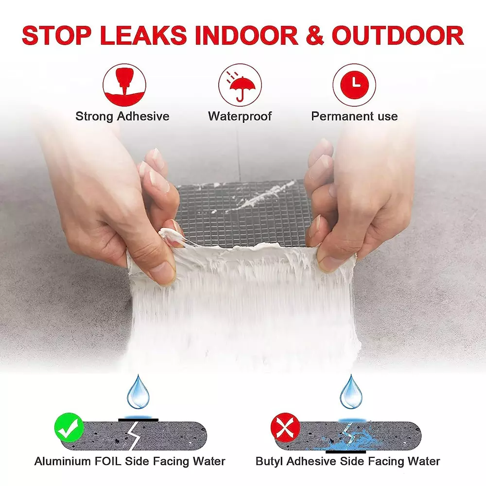 GENERIC Aluminium Butyl Tape 144 mm Width x 4 m Length Silver Color (Pack of 15)