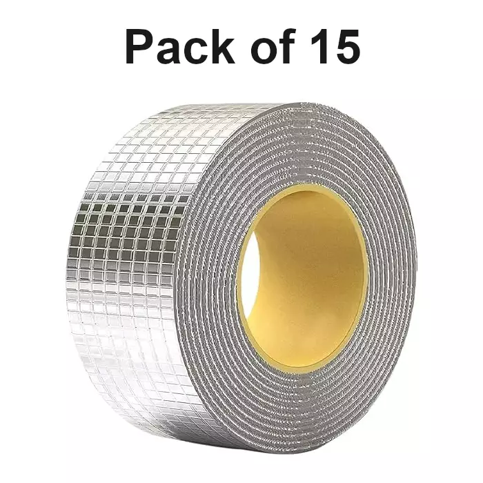 GENERIC Aluminium Butyl Tape 240 mm Width x 4 m Length Silver Color (Pack of 15)