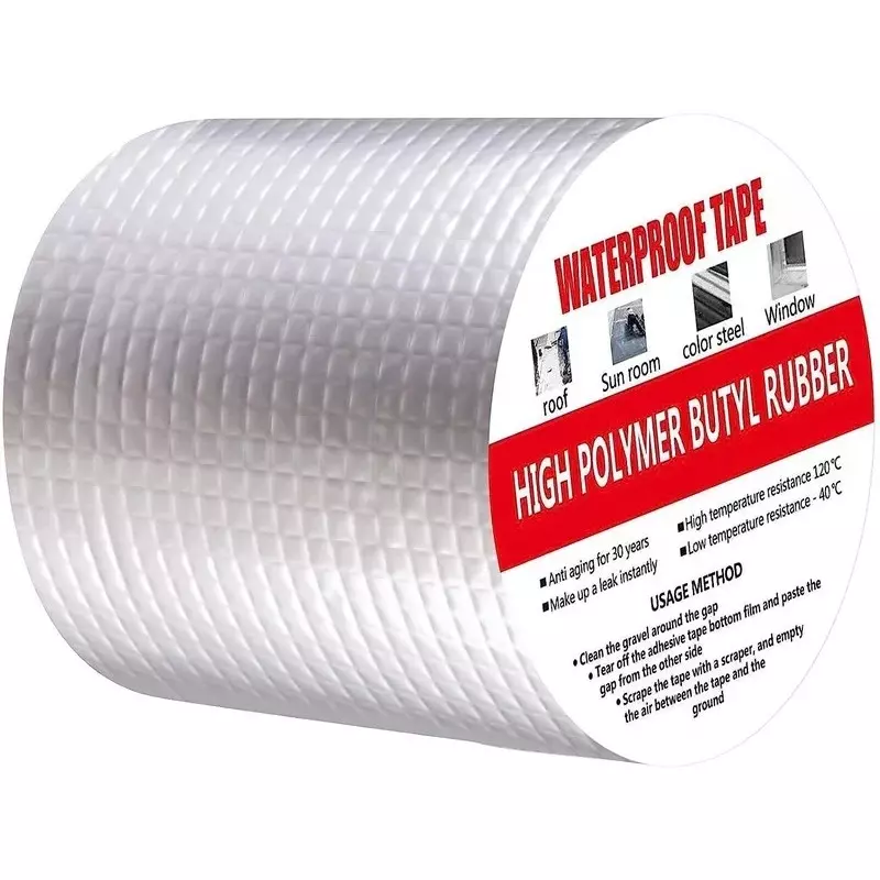 GENERIC Aluminium Butyl Tape 4 m Length x 4 inch Width Ideal for Smooth & Irregular Surfaces (Pack of 5)