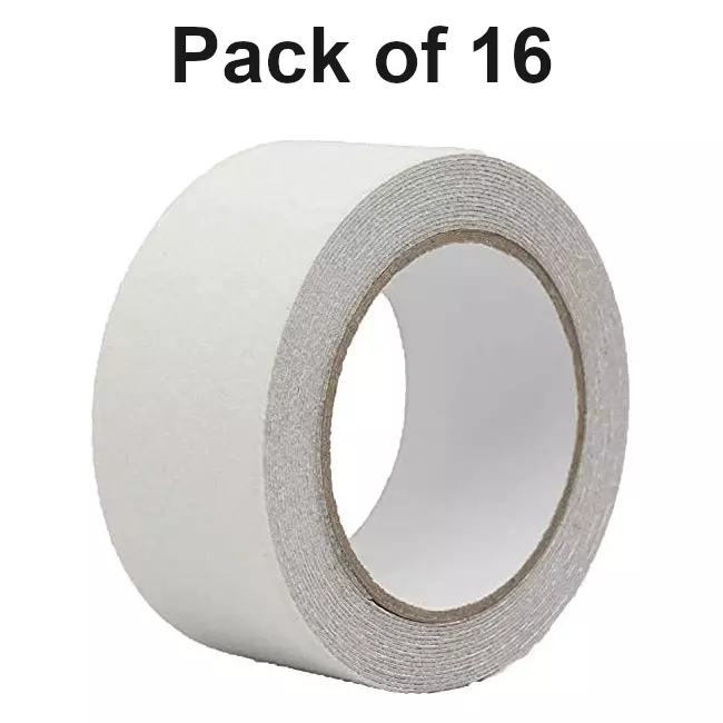 DC Anti Skid Tape 72 mm Width x 5 m Length, Clear Color for Slippery Surfaces (Pack of 16)