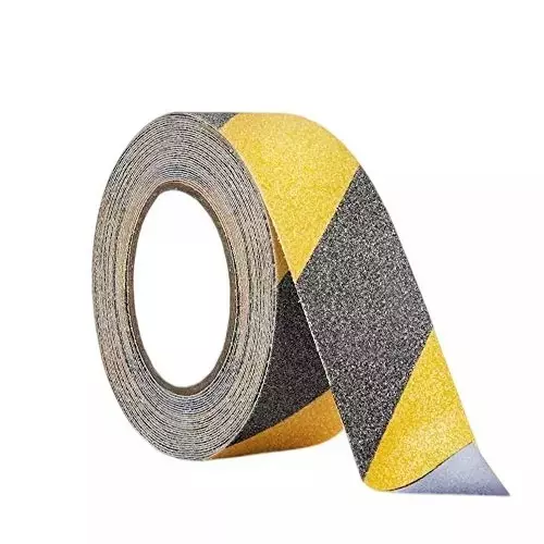 DC Anti Skid Tape 72 mm Width x 5 m Length, Yellow Black Color for Slippery Surfaces (Pack of 32)