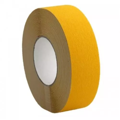 DC Anti Skid Tape 72 mm Width x 5 m Length, Yellow Color for Slippery Surfaces (Pack of 16)