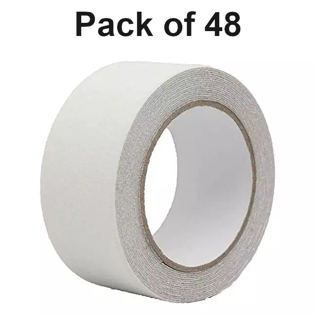DC Anti Skid Tape 48 mm Width x 5 m Length, Clear Color for Slippery Surfaces (Pack of 48)