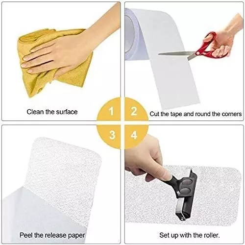 DC Anti Skid Tape 1.07 m (1070 mm) Width x 18 m Length, Clear Color for Slippery Surfaces