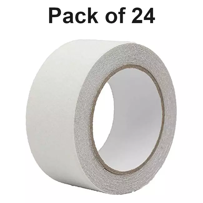DC Anti Skid Tape 48 mm Width x 5 m Length, Clear Color for Slippery Surfaces (Pack of 24)