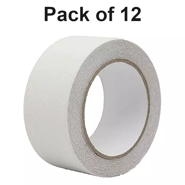 DC Anti Skid Tape 96 mm Width x 5 m Length, Clear Color for Slippery Surfaces (Pack of 12)