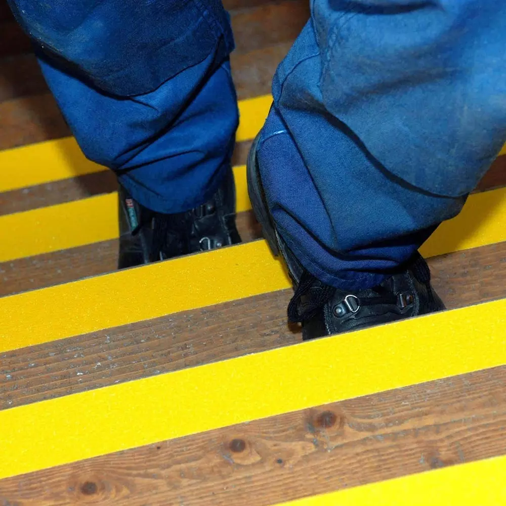 DC Anti Skid Tape 1.07 m (1070 mm) Width x 18 m Length, Yellow Color for Slippery Surfaces