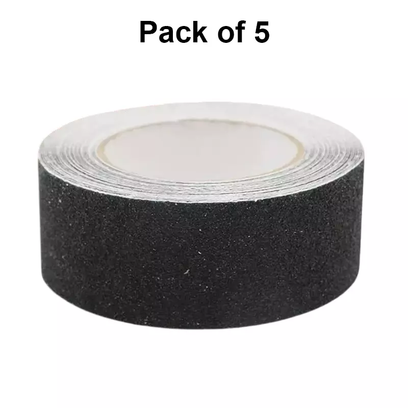 generic-anti-skid-floor-tape-18-m-x-50-mm-grainy-texture-pet-frosted-black-pack-of-5