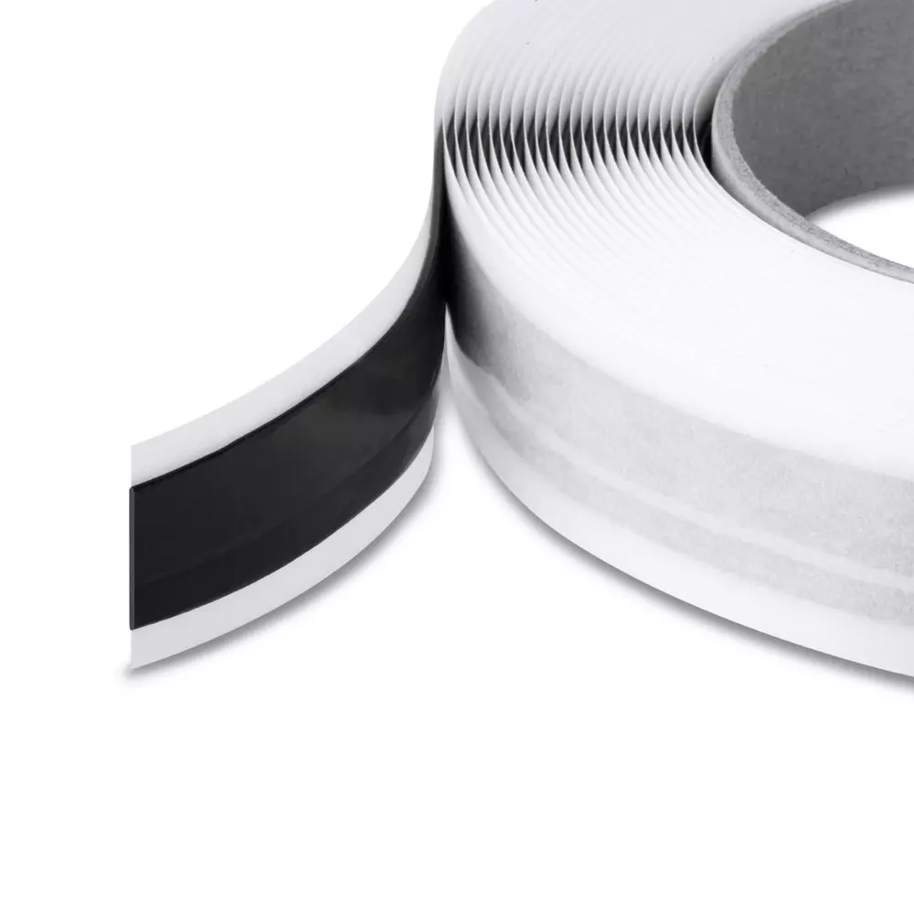 Pebline Butyl Rubber Double Sided Roofing Sealant Tape Black & White 200 m Length for Metal Roof Gap Bonding & Sealing Use, 1G