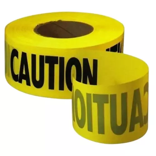 Angelsafe Caution Tape Self Adhesive 100 m Length Yellow & Black PVC