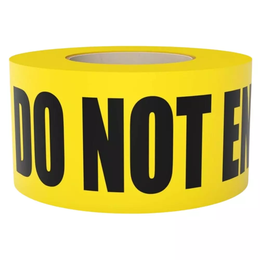 Singhal Do Not Enter Barricade Tape Roll 75 mmx300 m, Yellow