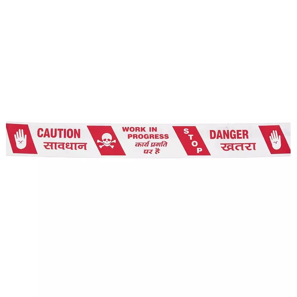 GENERIC Barricading Caution Tape, Work in Progress, Stop Warning Messages English and Hindi Language