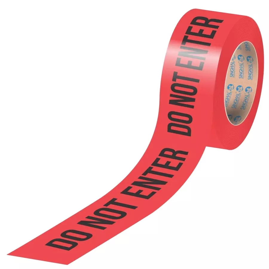 Singhal Do Not Enter Barricade Tape Roll 75 mmx300 m, Red