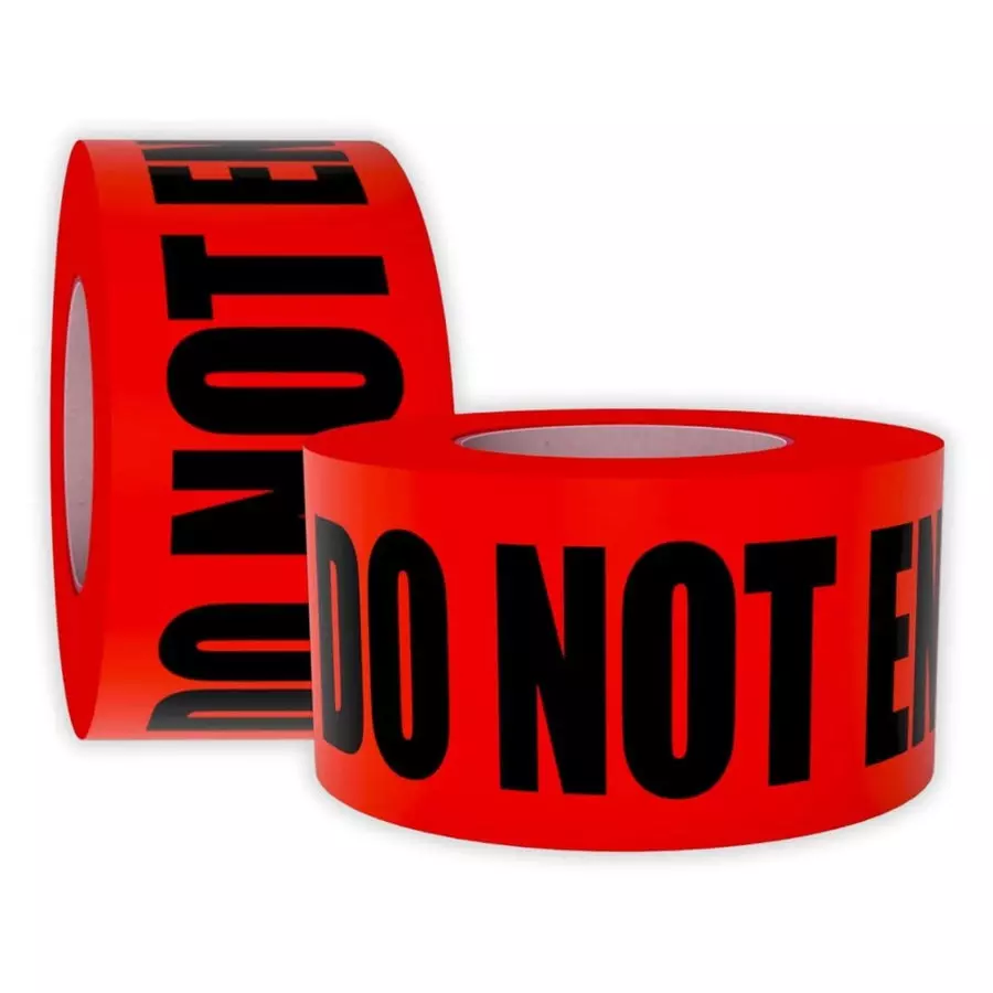 Singhal Do Not Enter Barricade Tape Roll 75 mmx300 m, Red (Pack of 10 Rolls)