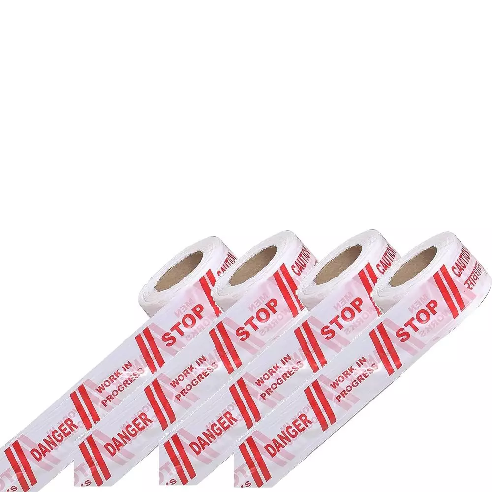 GENERIC Red and White Caution Barricading Tape 250 Meter Roll