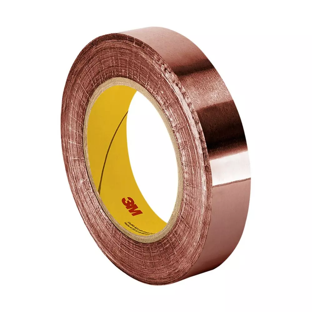 3M Adhesive Copper Foil Shielding Tape (25.4 mm x 16.5 m) Metalic Gold Acrylic, 1181