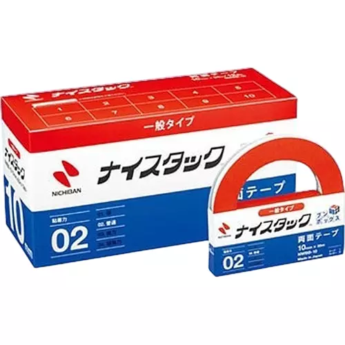 NICHIBAN General Type Double Sided Tape 10 mm x 20 m, NWBB-10 (Pack of 12 Roll)
