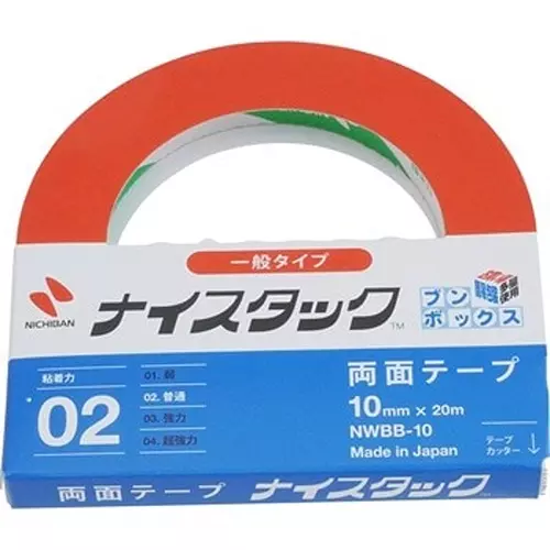 NICHIBAN General Type Double Sided Tape 10 mm x 20 m, NWBB-10 (Pack of 12 Roll)