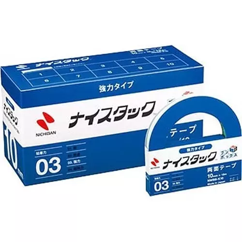 NICHIBAN Nicetack Strong Type Bun Box 10 mm x 18 m, NWBB-K10 (Pack of 12 Roll)