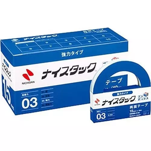NICHIBAN Nicetack Strong Type Bun Box 15 mm x 18 m, NWBB-K15 (Pack of 10 Roll)