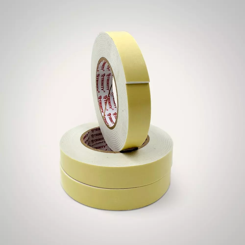 TRINITY Double Side Foam Tape 24 mm x 4 m Yellow (Pack of 36)