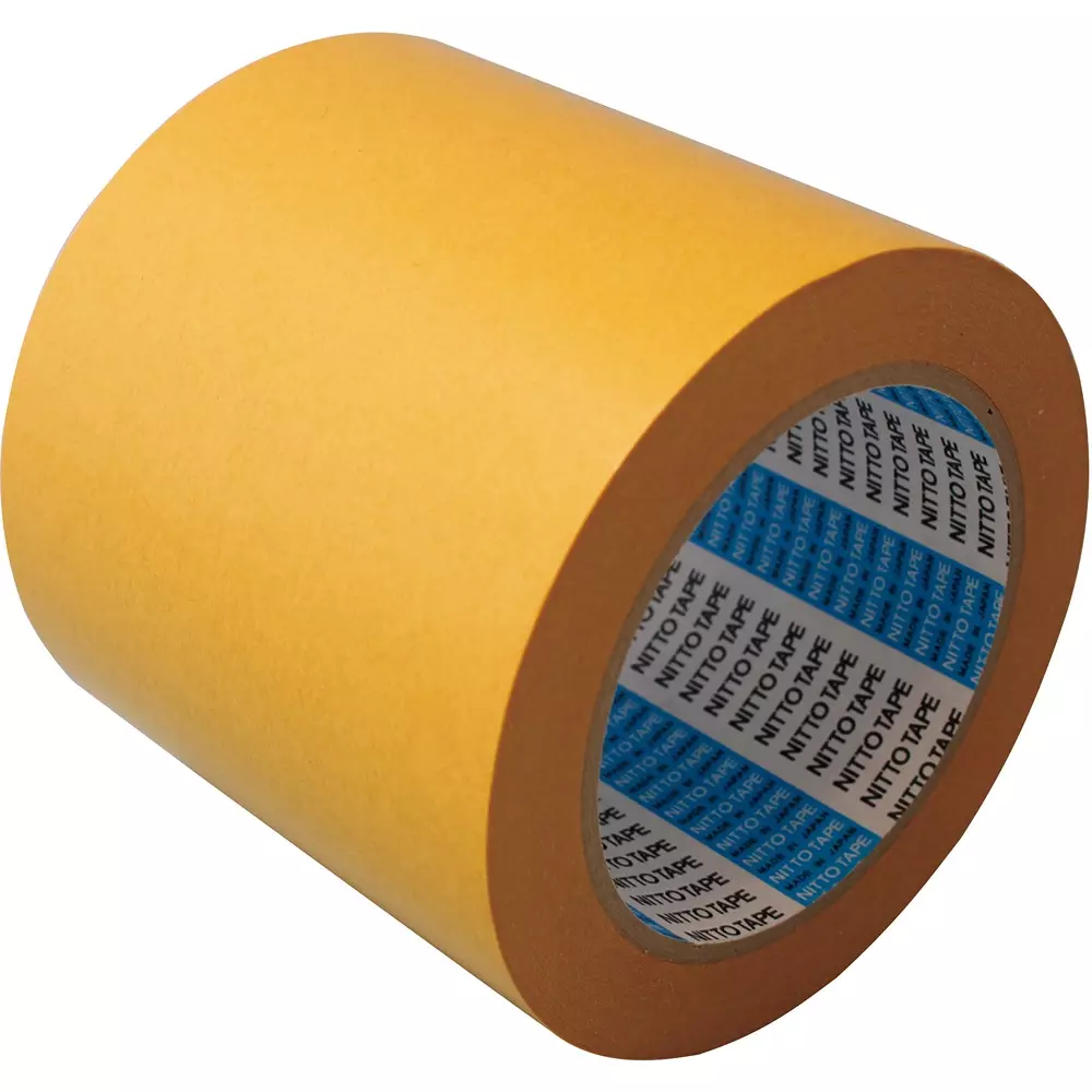 Nitto Denko Double Sided Adhesive Tape 100 mmx20 m Tape Part White, Release Paper Yellow, 25934617