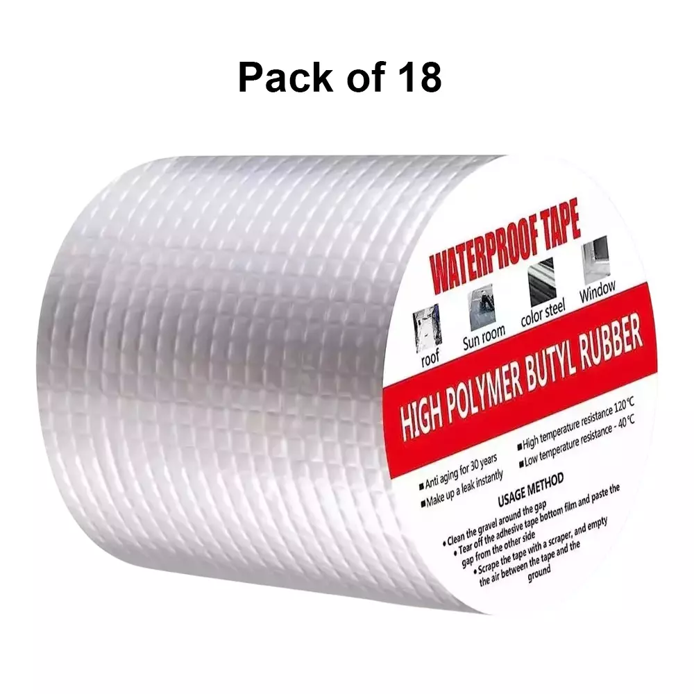 One sixty eight Aluminium Butyl Waterproof Tape Silver 6 inch x 5 m (Pack of 18)