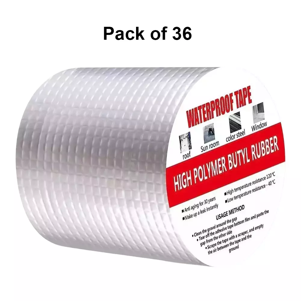 One sixty eight Aluminium Butyl Waterproof Tape Silver 3 inch x 5 m (Pack of 36)