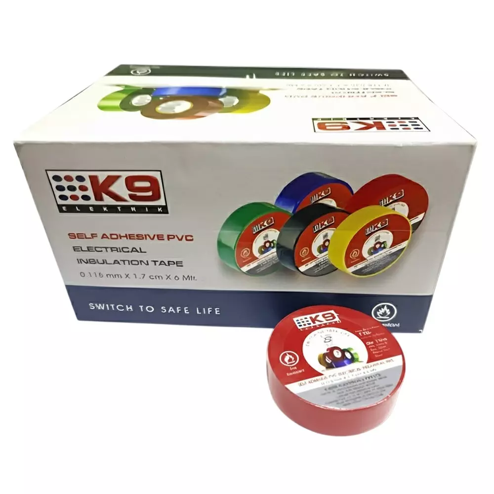 K9 Euro Electric Tape PVC Red, 9671R (Pack of 30)